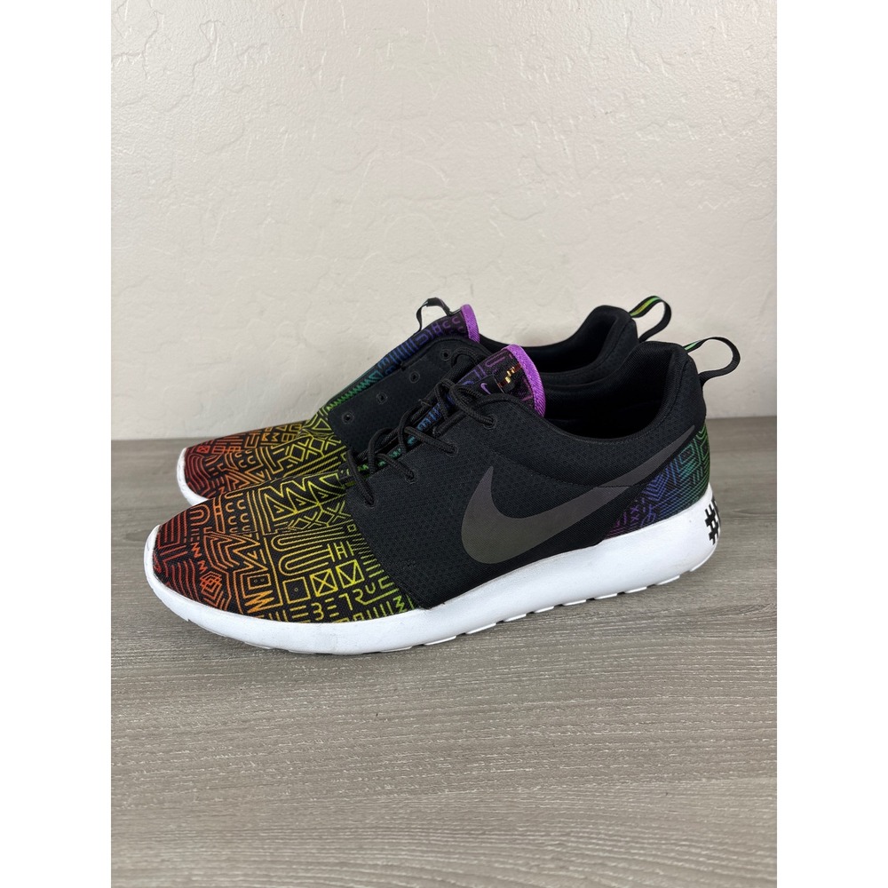 Nike Roshe One Be True Black Multi Color Sneakers 808715-006 Mens 11.5